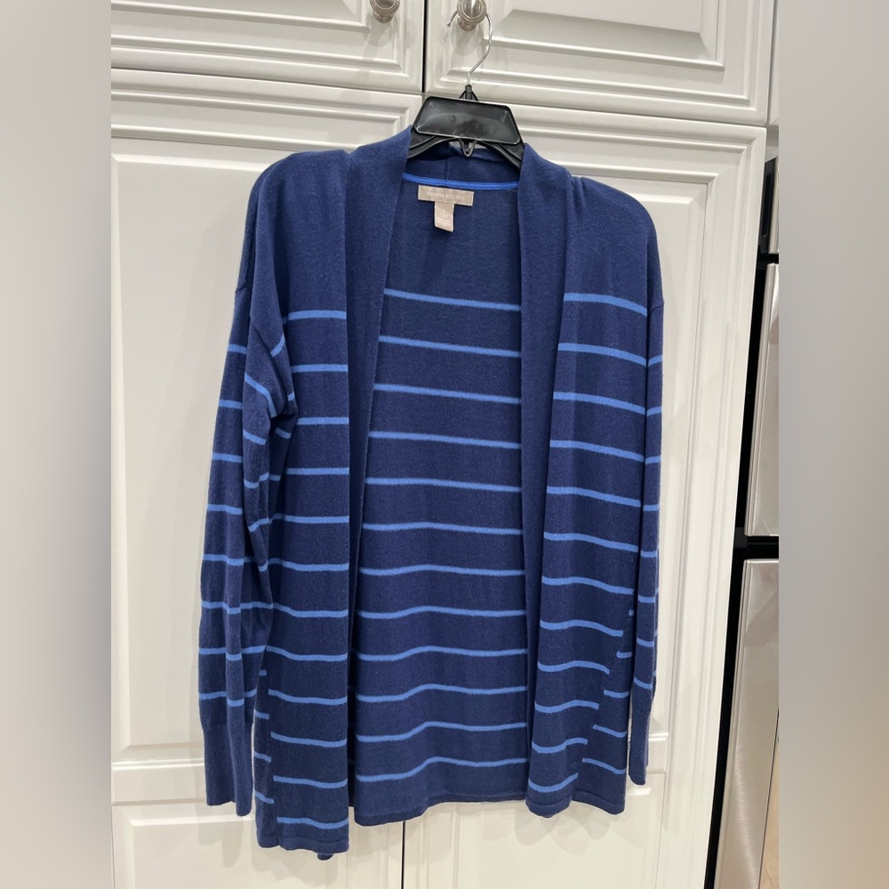 Banana republic open Cardigan. Size small. Blue with light blue stripes.